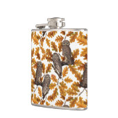 Flasques Chouettes d'automne sur coton blanc (Gauche)