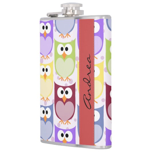 Flasques Chouettes mignonnes, Chouette Motif, Chouettes col (Gauche)