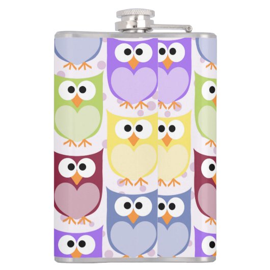 Flasques Chouettes mignonnes, Chouette Motif, Chouettes col (Dos)