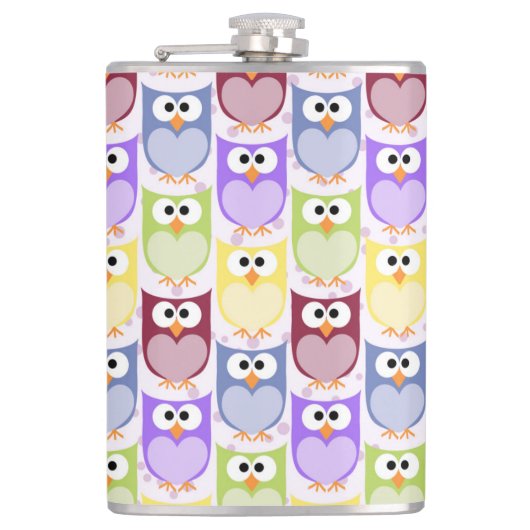 Flasques Chouettes mignonnes, Chouette Motif, Chouettes pou (Devant)