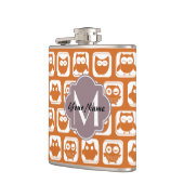 Flasques Chouettes orange monogrammes (Gauche)