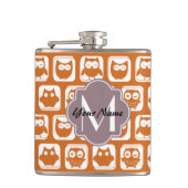 Flasques Chouettes orange monogrammes (Devant)