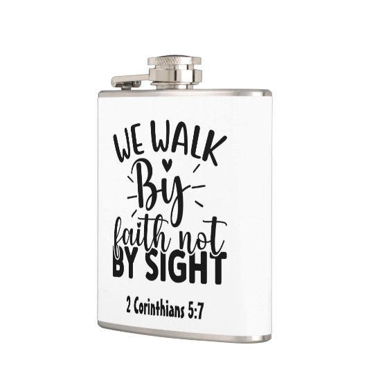 Flasques Christian "We Walk by Faith" Verse Hip Flask (Gauche)