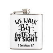 Flasques Christian "We Walk by Faith" Verse Hip Flask (Devant)