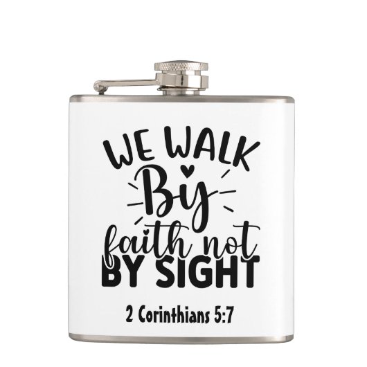 Flasques Christian "We Walk by Faith" Verse Hip Flask (Devant)