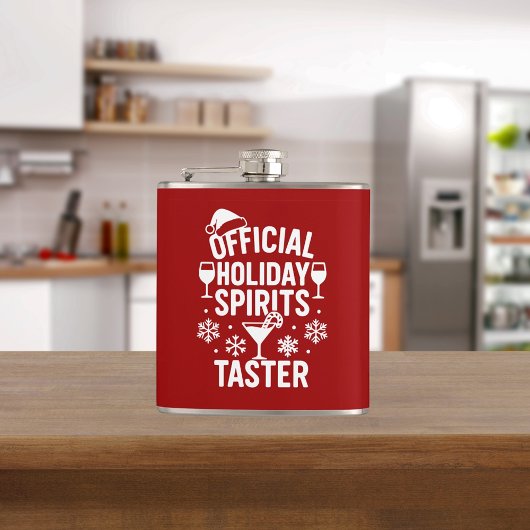 Flasques Christmas quote funny party spirits taster red