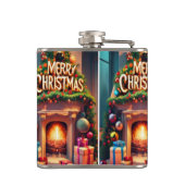 Flasques Christmas Themed Hip Flask – Merry Christmas Firep (Dos)