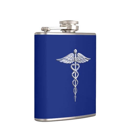 Flasques Chrome comme Caduceus Symbole Médicale Navy Blue D (Droite)