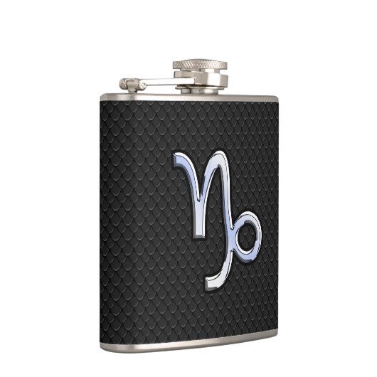 Flasques Chrome comme Capricorn Symbole Zodiaque sur la pea (Droite)
