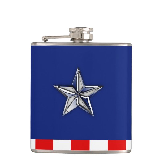 Flasques Chrome Comme Silver Star Festive Couleurs patrioti (Devant)