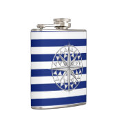 Flasques Chrome étoile nautique sur les rayures de marine (Droite)