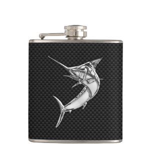 Flasques Chrome Marlin sur la copie de fibre de carbone