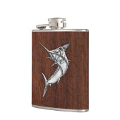 Flasques Chrome Marlin sur Wet Mahogany Imprimer (Gauche)