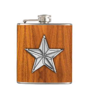 Flasques Chrome Nautical Star sur l'impression de teck
