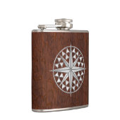 Flasques Chrome Nautical Star sur Wet Mahogany Imprimer (Droite)