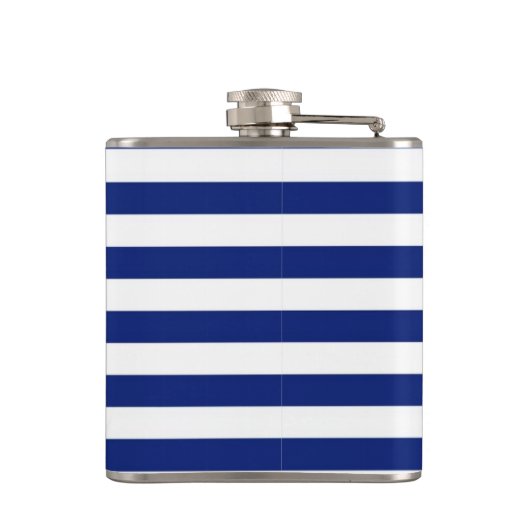 Flasques Chrome Sailboat sur Navy Stripes (Dos)