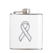 Flasques Chrome Silver Imprimé Ceinture White Ribbon Sensib (Devant)