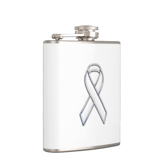 Flasques Chrome Silver Imprimé Ceinture White Ribbon Sensib (Droite)