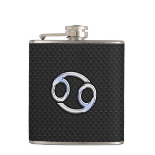 Flasques Chrome Style Cancer Symbole Zodiaque