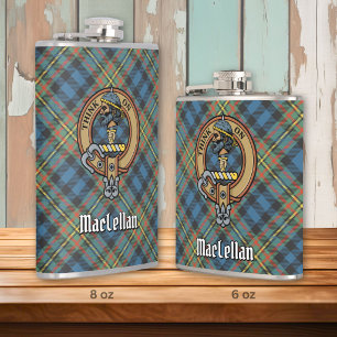 Flasques Cimier du clan MacLellan sur tartan ancien