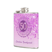 Flasques Cinquante et Parties scintillant rose et citation  (Gauche)