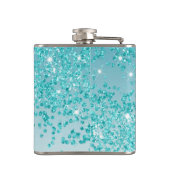 Flasques Cinquante et Turquoise Parties scintillant bleue e (Dos)