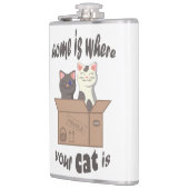 Flasques Citation drôle Accueil est où est votre chat (Gauche)