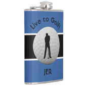 Flasques Citation Live to Golf Monogramme Initiales Bleu No (Droite)