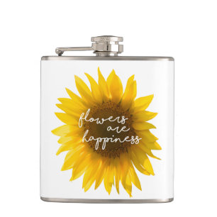 Flasques Citation tournesol "les fleurs sont le bonheur"