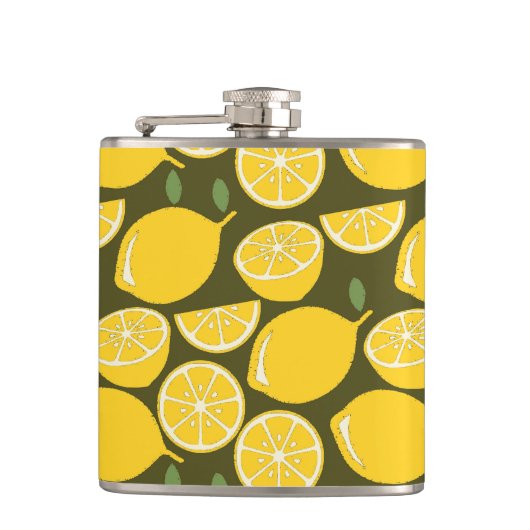 Flasques Citron Jaune Moderne Amusant mignon (Devant)