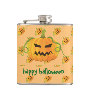 Flasques Citrouille Orange Halloween sans couture Motif