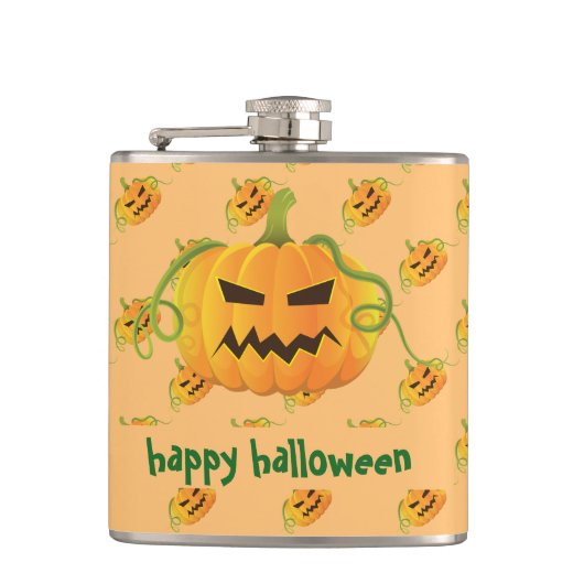Flasques Citrouille Orange Halloween sans couture Motif (Devant)