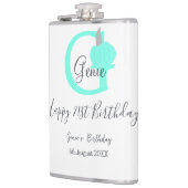 Flasques Citrouille vert automne anniversaire 21e pastel gr (Gauche)