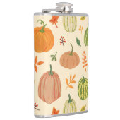 Flasques Citrouille vert et orange, motif sans soudure. (Droite)