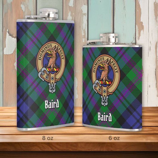 Flasques Clan Baird Crest sur Tartan