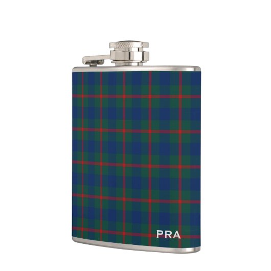 Flasques Clan bleu et vert Agnew Tartan Monogramme (Gauche)
