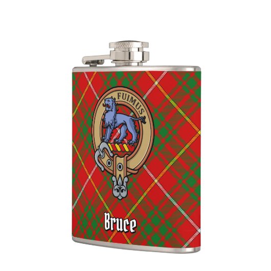 Flasques Clan Bruce Crest sur Tartan (Gauche)
