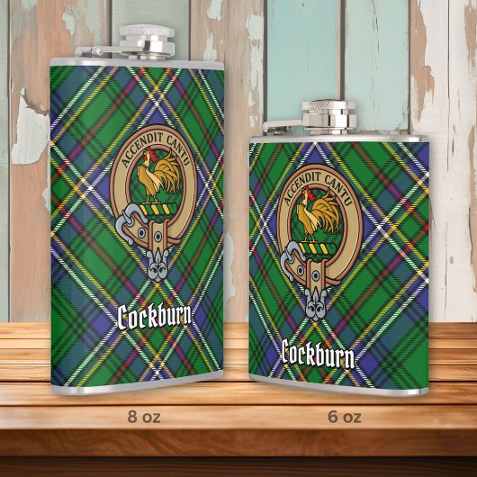 Flasques Clan Cockburn Crest sur Tartan