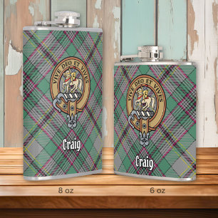 Flasques Clan Craig Crest sur Tartan