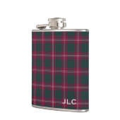 Flasques Clan Crawford Tartan Maroon Plaid Monogramme (Gauche)