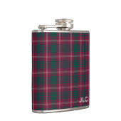 Flasques Clan Crawford Tartan Maroon Plaid Monogramme (Droite)