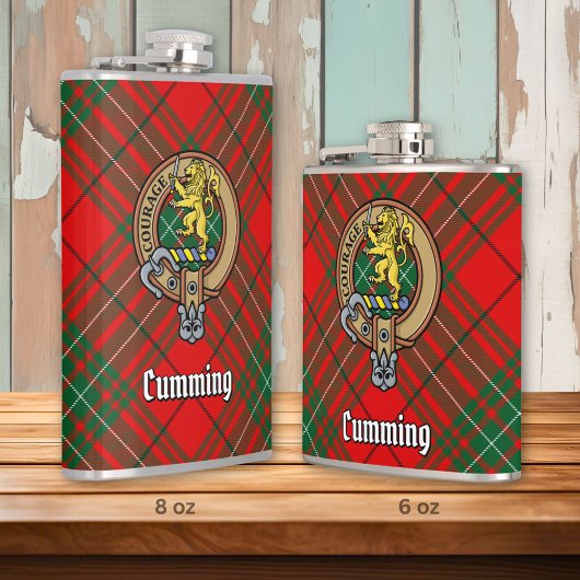 Flasques Clan Cumming Crest sur Tartan