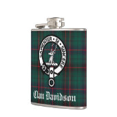 Flasques Clan Davidson Crest Badge et Tartan (Gauche)