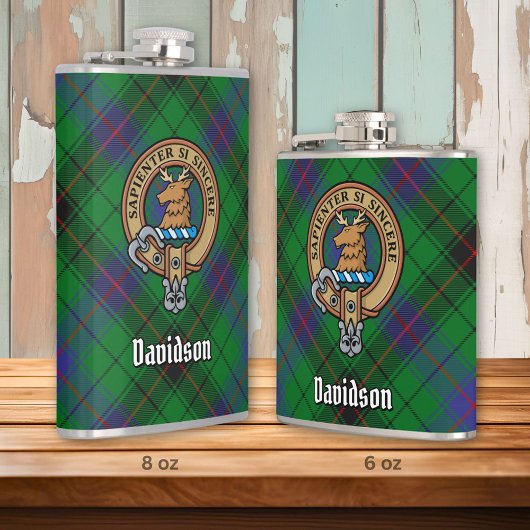 Flasques Clan Davidson Crest sur Tartan