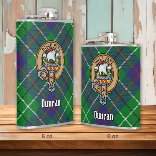 Flasques Clan Duncan Crest over Tartan