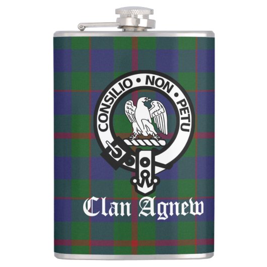 Flasques Clan écossais Agnew Crest & Tartan (Devant)