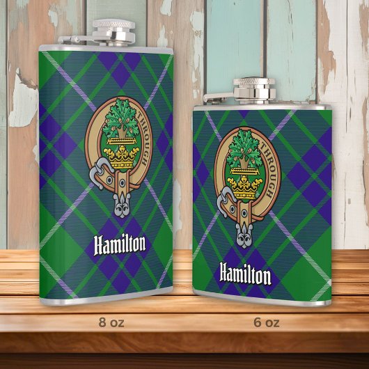 Flasques Clan Hamilton Crest sur la chasse Tartan