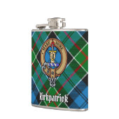 Flasques Clan Kirkpatrick Crest sur Tartan (Gauche)