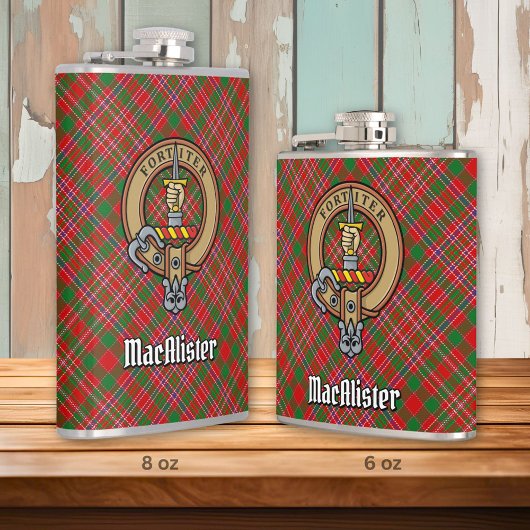 Flasques Clan MacAlister Crest sur Tartan