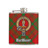 Flasques Clan MacAlister de Glenbarr Crest sur Tartan (Devant)